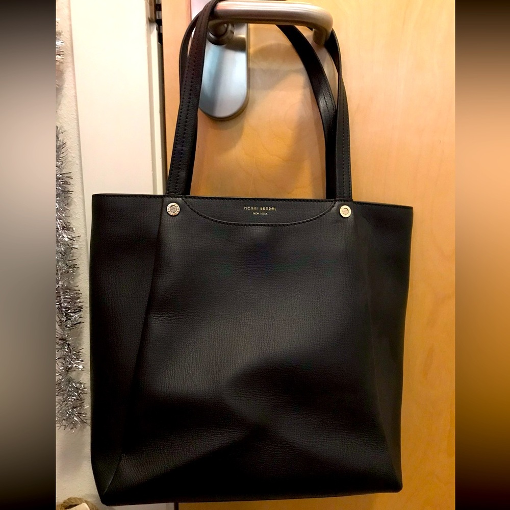 Henri Bendel Black Leather Bowery Tote
